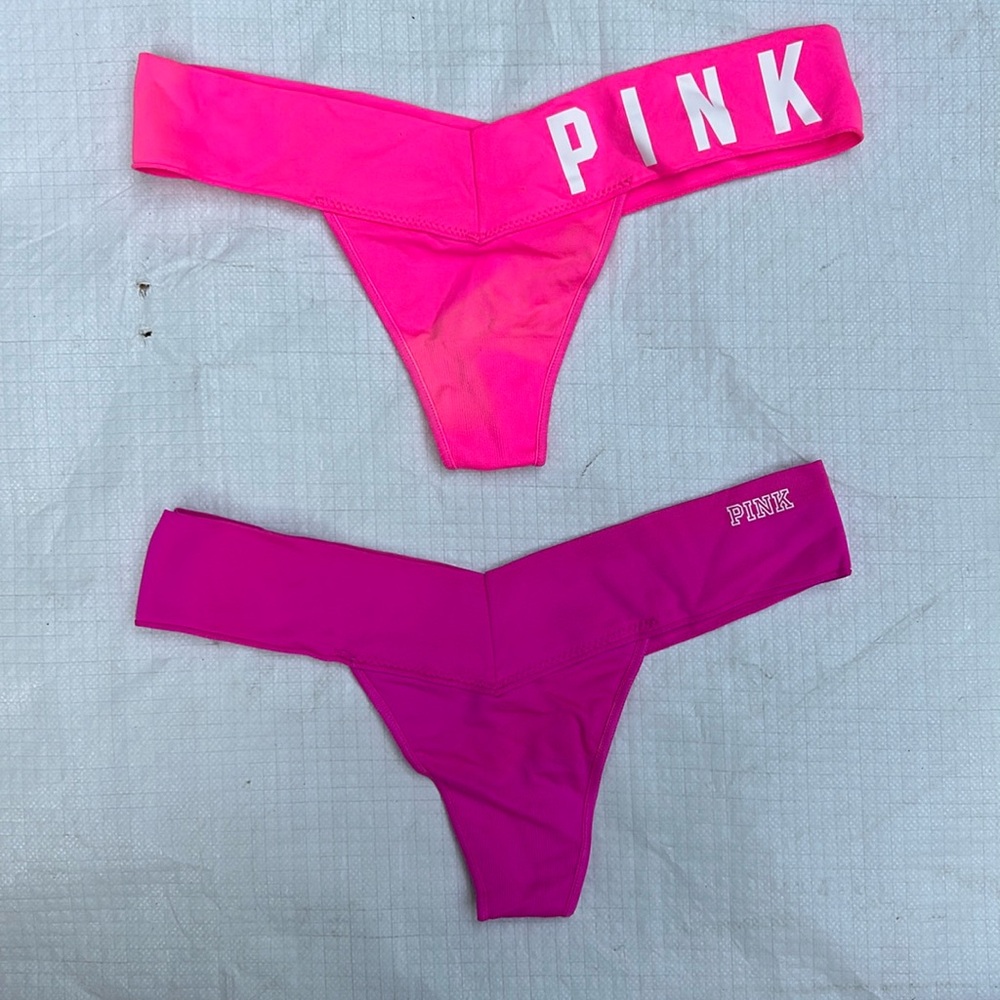 Victoria's Secret Bold Pink Thong Duo